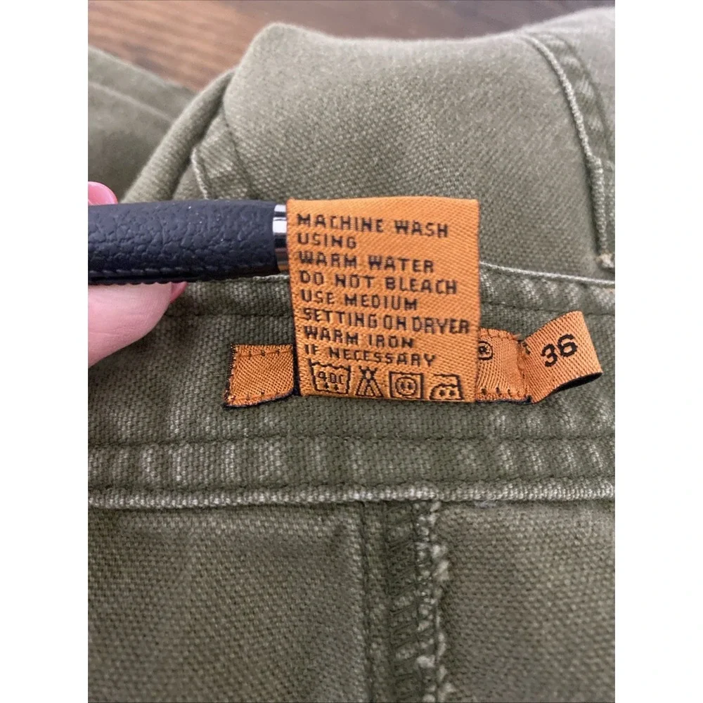 Oobe Shorts Men 36 Olive Green Cotton Canvas Chino Rugged Hiking Outdoors